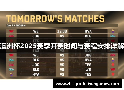 澳洲杯2025赛季开赛时间与赛程安排详解 澳洲杯2025赛季开赛时间与赛程安排详解