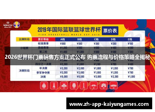 2026世界杯门票销售方案正式公布 购票流程与价格策略全揭秘 2026世界杯门票销售方案正式公布 购票流程与价格策略全揭秘
